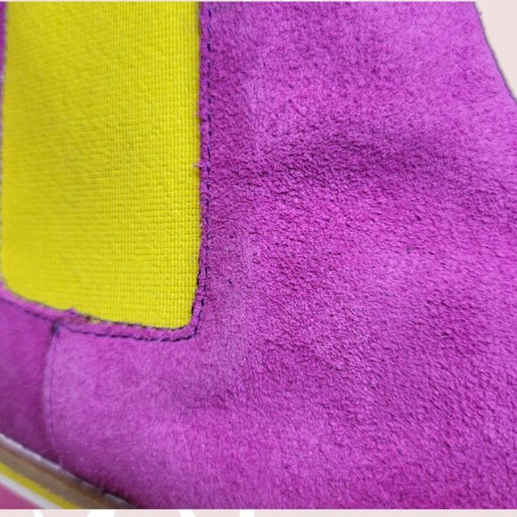 GIROTTI NWT Suede Leather Chelsea Boots Pink Size 37 EU Size 6 to 6.5 US - Picture 6 of 10